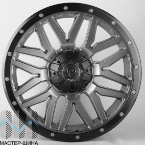 Powcan Y5369 9.0x20/6x135 D106.1 ET15 Matt Grey with matt black lip