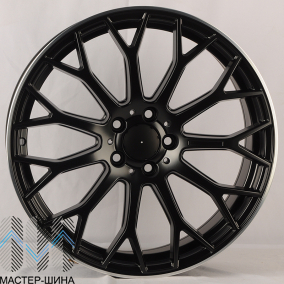 Powcan YS1180 9.0x19/5x112 D66.6 ET48 Black Matt with Lip Polish