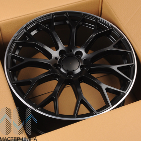 Powcan YS1180 9.0x19/5x112 D66.6 ET48 Black Matt with Lip Polish